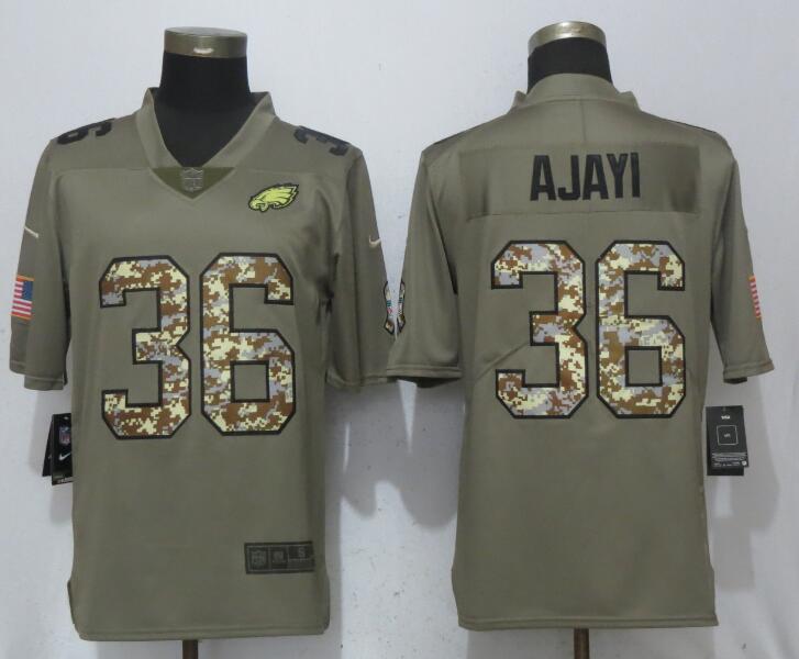 Men's Philadelphia Eagles #36 Jay Ajayi Olive Camo Salute To Service Limited Stitched NFL Jersey