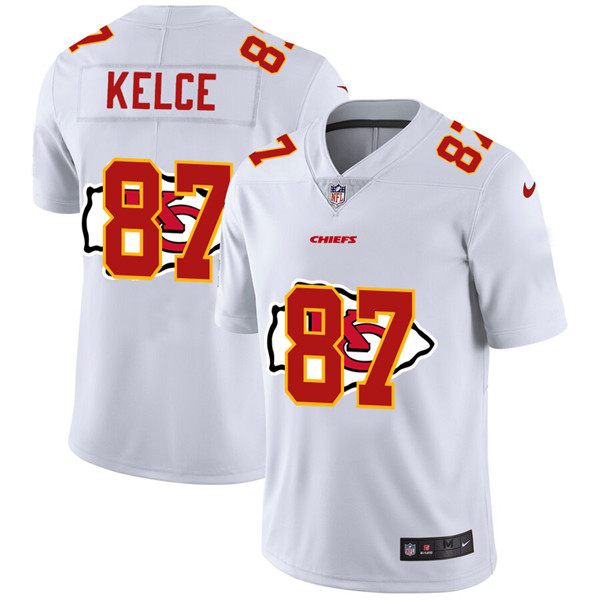 Men's Kansas City Chiefs #87 Travis Kelce White Stitched NFL Jersey