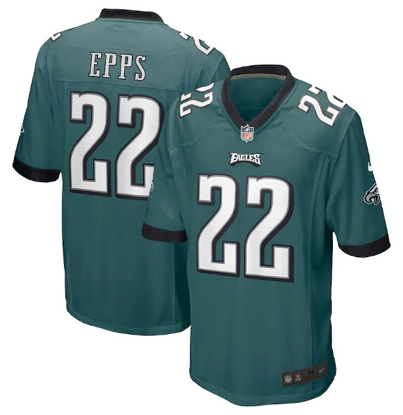Men's Philadelphia Eagles #22 Marcus Epps Green Stitched Game Jersey