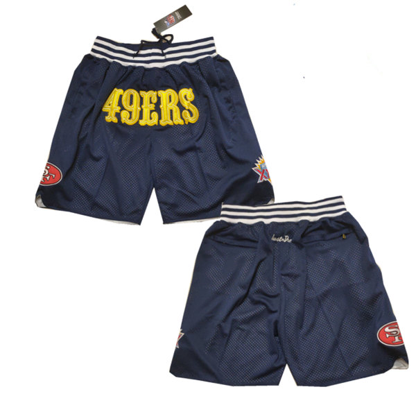 Men's San Francisco 49ers Navy Shorts (Run Small)