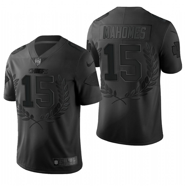 Men's Kansas City Chiefs #15 Patrick Mahomes Black Stitched NFL Jersey ...