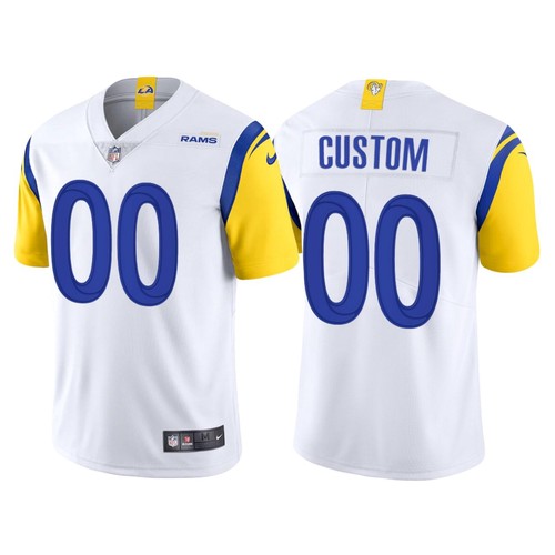 Men's Los Angeles Rams Active Player Custom 2021 White Vapor Untouchable Limited Alternate Stitched NFL Jersey (Check description if you want Women or Youth size)