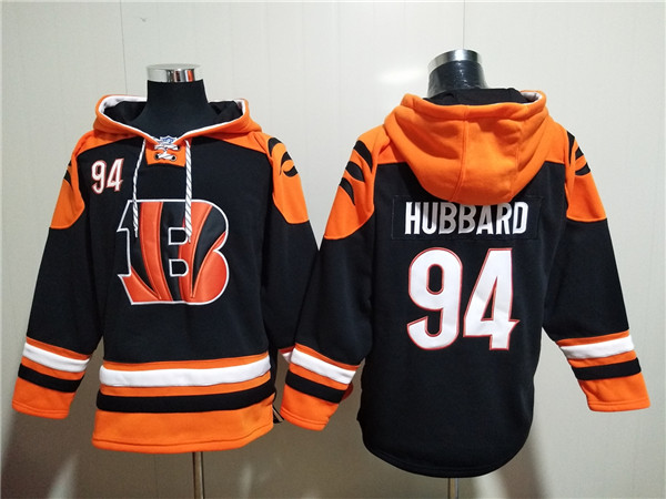 Men's Cincinnati Bengals #94 Sam Hubbard Orange/Black Ageless Must-Have Lace-Up Pullover Hoodie