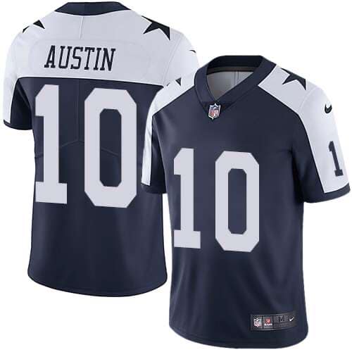 Men's Nike Dallas Cowboys #10 Tavon Austin Navy Blue Thanksgiving Stitched NFL Vapor Untouchable Limited Throwback Jersey