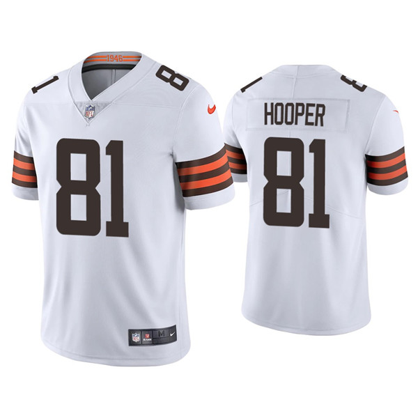 Men's Cleveland Browns #81 Austin Hooper 2021 White Vapor Untouchable Limited Stitched NFL Jersey