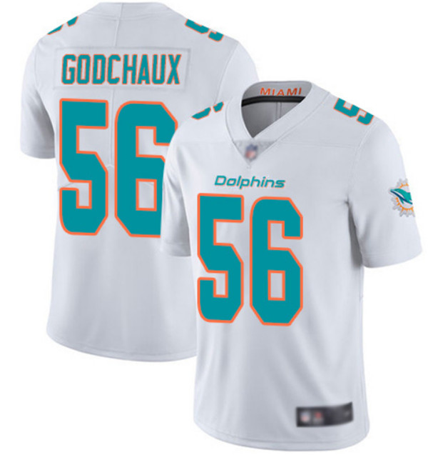 Men's Miami Dolphins #56 Davon Godchaux White Vapor Limited Stitched Jersey