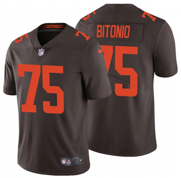 Men's Cleveland Browns #75 Joel Bitonio New Brown Vapor Untouchable Limited Stitched Jersey