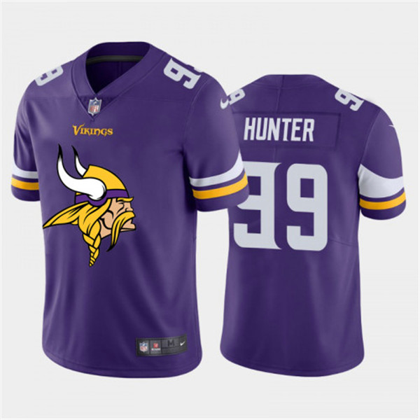 Men's Minnesota Vikings #99 Danielle Hunter Purple 2020 Team Big Logo ...
