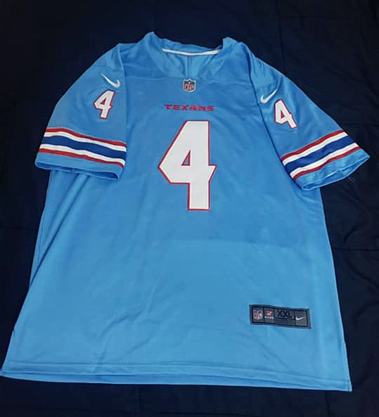 Men's Nike Houston Texans #4 Deshaun Watson Blue Limited Stitched NFL Jersey