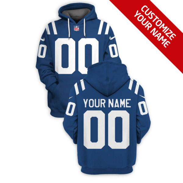 Men's Indianapolis Colts Active Player Custom 2021 Blue Pullover Hoodie