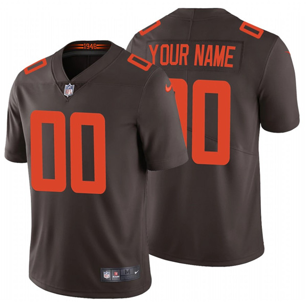 Men's Cleveland Browns Customized 2020 New Brown Vapor Untouchable NFL Stitched Limited Jersey (Check description if you want Women or Youth size)