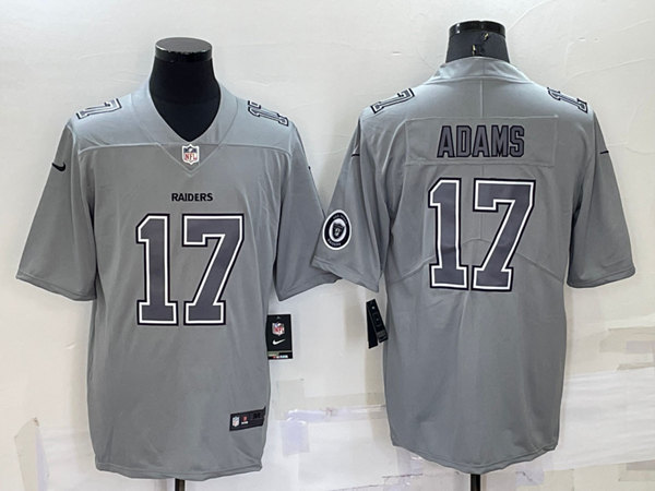 Men's Las Vegas Raiders #17 Davante Adams Gray With Patch Atmosphere Fashion Stitched Jersey