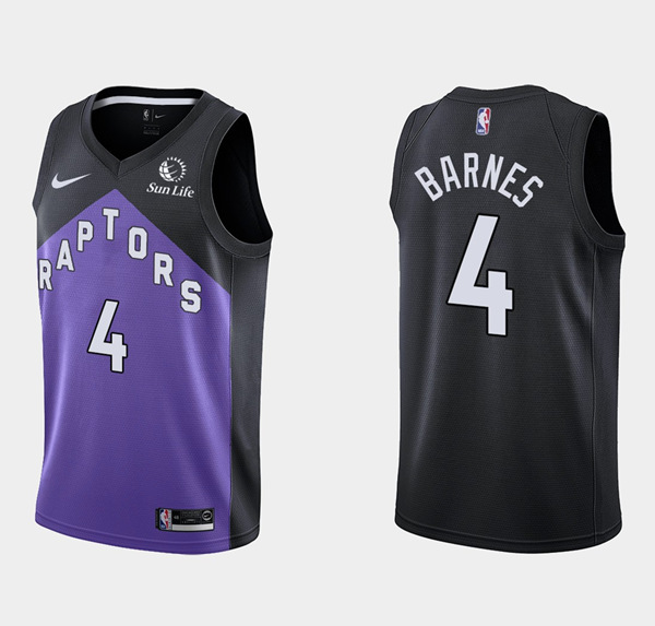 Men's Toronto Raptors #4 Scottie Barnes Black Earned Edition Basketball NBA Jersey