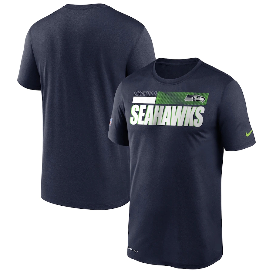 Men's Seattle Seahawks 2020 Navy Sideline Impact Legend Performance NFL T-Shirt