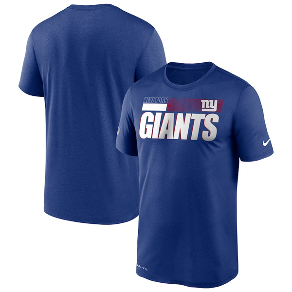 Men's New York Giants 2020 Blue Sideline Impact Legend Performance NFL T-Shirt