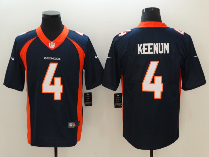 Men's NFL Denver Broncos #4 Case Keenum Blue Vapor Untouchable Limited Stitched Jersey
