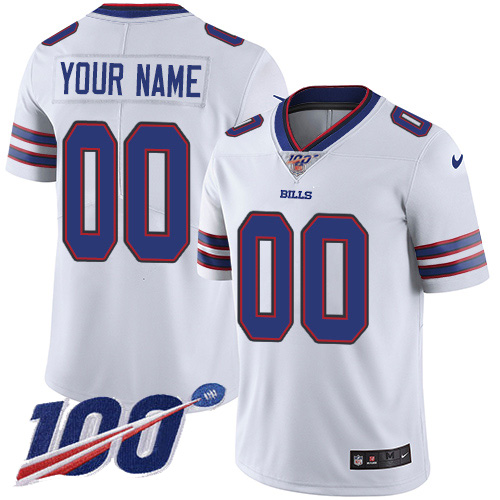 Men's Bills 100th Season ACTIVE PLAYER White Vapor Untouchable Limited Stitched NFL Jersey