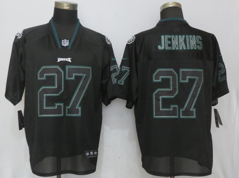 Men's Philadelphia Eagles #27 Malcolm Jenkins Black Lights Out Elite Stitched NFL Jersey