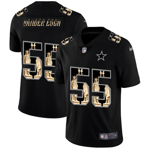 Men's Dallas Cowboys #55 Leighton Vander Esch 2019 Black Statue Of Liberty Limited Stitched NFL Jersey