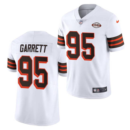 Men's Cleveland Browns #95 Myles Garrett 1946 Vapor Stitched Football Jersey (Check description if you want Women or Youth size)