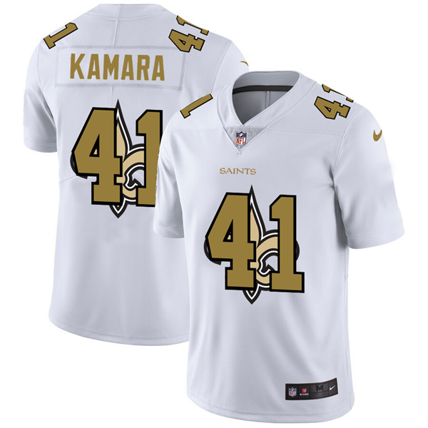 Men's New Orleans Saints #41 Alvin Kamara White Stitched NFL Jersey
