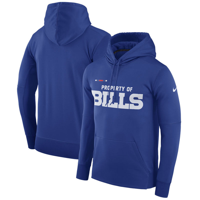 Men's Buffalo Bills Nike Royal Sideline Property Of Performance Pullover Hoodie