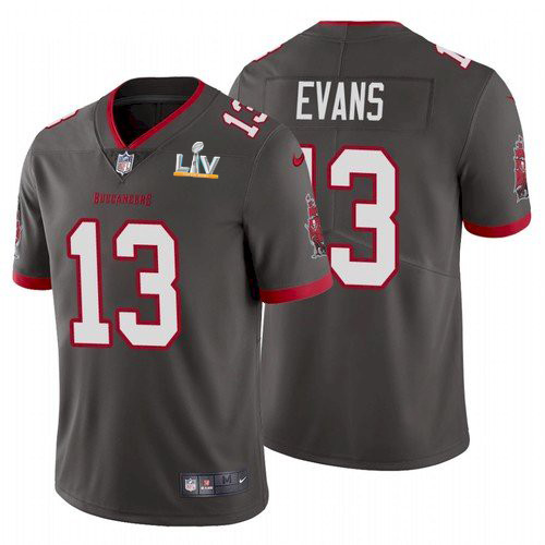 Men's Tampa Bay Buccaneers #13 Mike Evans Grey 2021 Super Bowl LV Limited Stitched NFL Jersey
