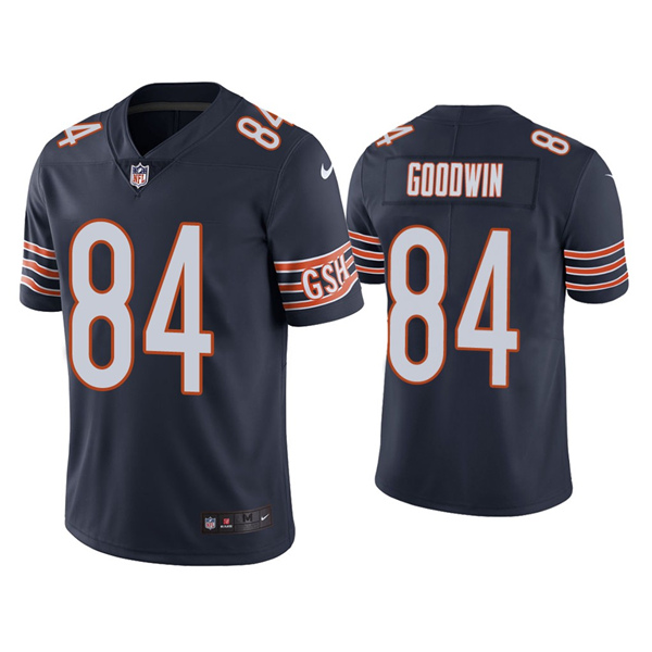 Men's Chicago Bears #84 Marquise Goodwin Navy Stitched Football Jersey