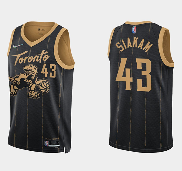 Men's Toronto Raptors #43 Pascal Siakam Black 75th Anniversary Stitched Basketball Jersey