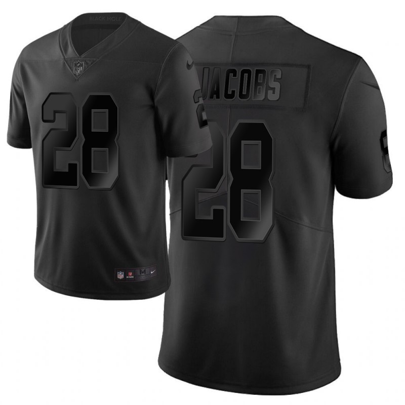 Men's Oakland Raiders #28 Josh Jacobs Black Vapor City Edition Limited Stitched NFL Jersey