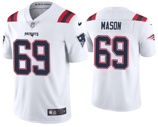 Men's New England Patriots #69 Shaq Mason 2020 White Vapor Untouchable Limited Stitched NFL Jersey