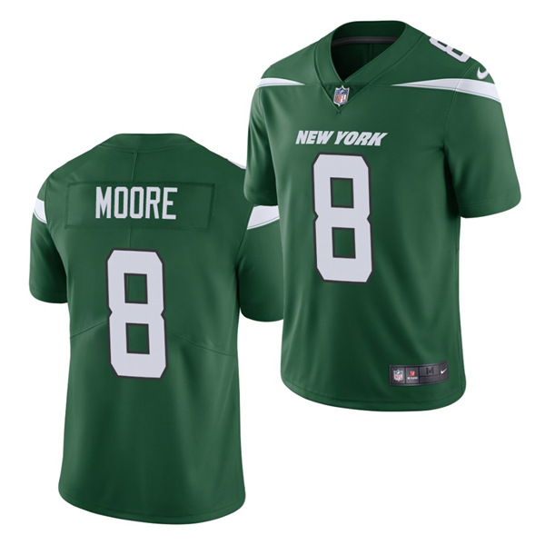 Men's New York Jets #8 Elijah Moore 2021 Green Vapor Untouchable Limited Stitched Jersey (Check description if you want Women or Youth size)