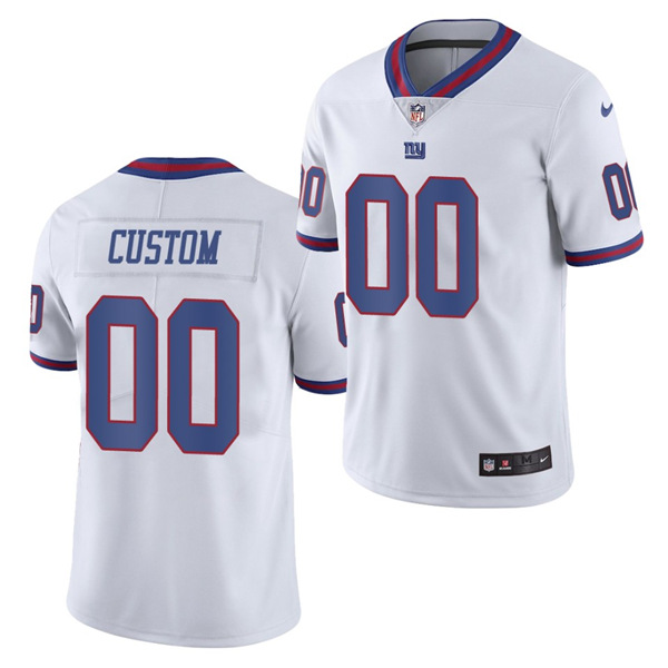 Men's New York Giants Customized White Team Color Limited Stitched NFL Jersey (Check description if you want Women or Youth size)