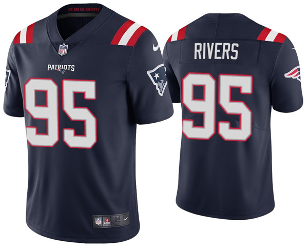 Men's New England Patriots #95 Derek Rivers 2020 Navy Vapor Untouchable Limited Stitched NFL Jersey