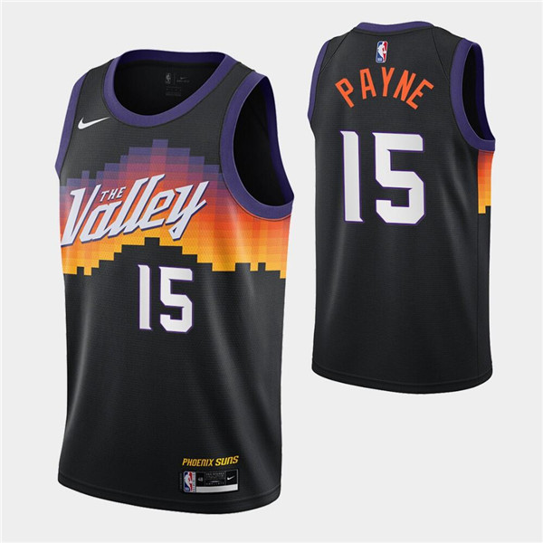 Men's Phoenix Suns #15 Cameron Payne Black City Edition New Uniform 2020-21 Stitched NBA Jersey