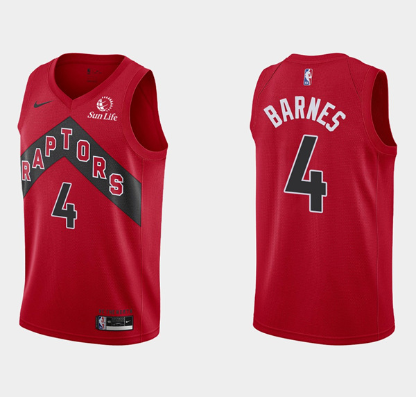 Men's Toronto Raptors #4 Scottie Barnes Red Icon Edition Basketball NBA Jersey