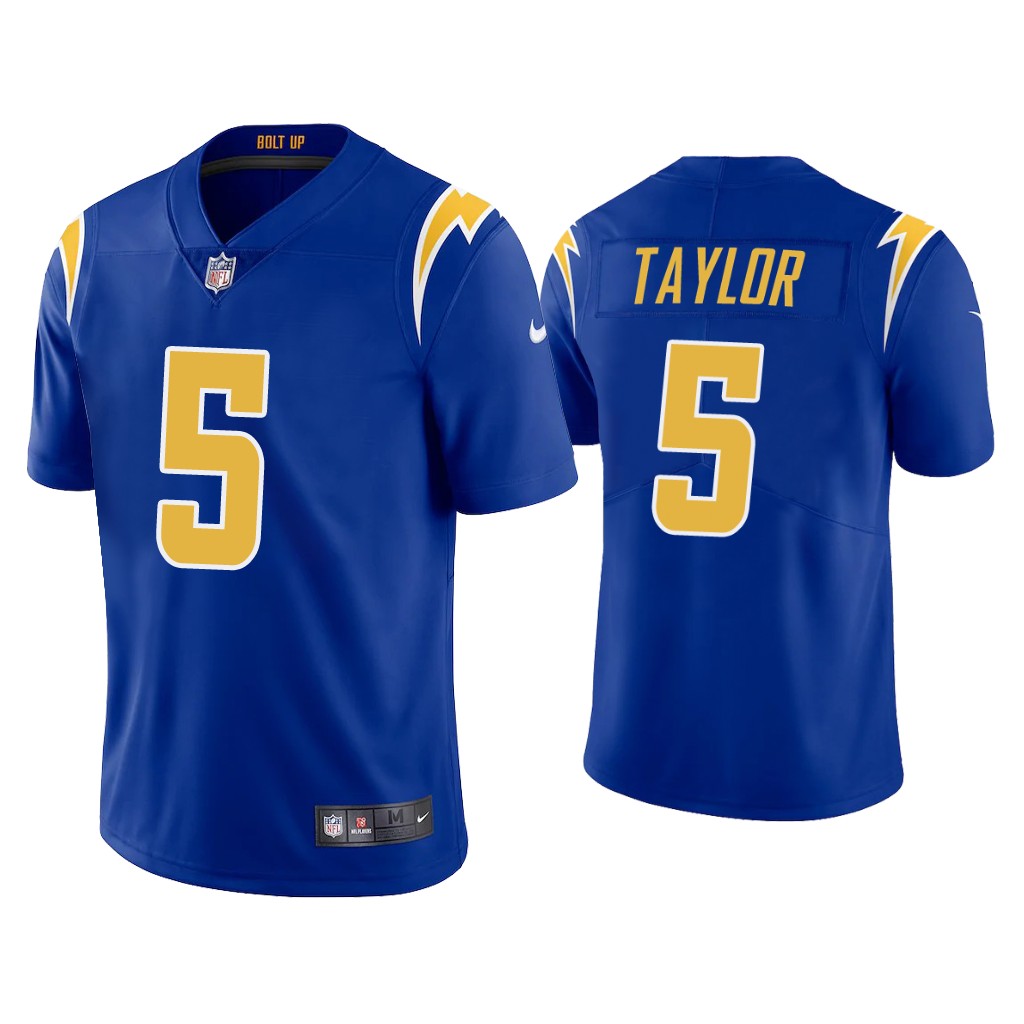 Men's Los Angeles Chargers #5 Tyrod Taylor 2020 Royal Vapor Untouchable Limited Stitched Jersey