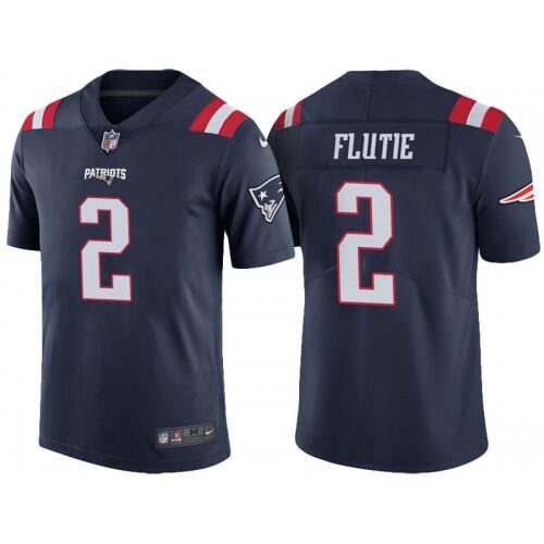 Men's New England Patriots #2 Doug Flutie Navy Stitched NFL Jersey