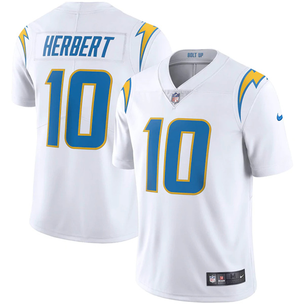 Men's Los Angeles Chargers #10 Justin Herbert 2020 White Vapor Untouchable Limited Stitched Jersey