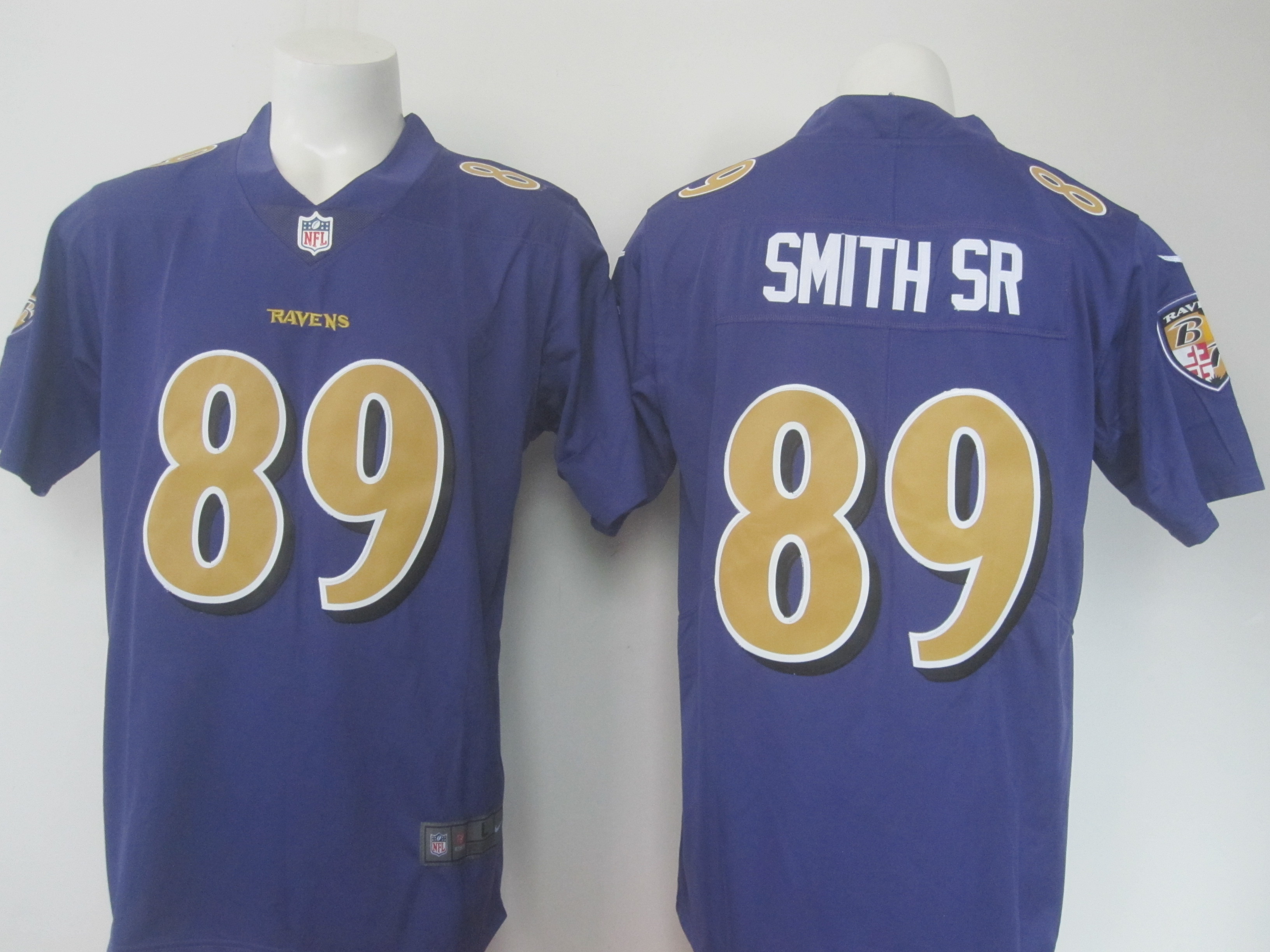 Men's Nike Ravens #89 Steve Smith Sr. Purple Limited Rush NFL Jersey