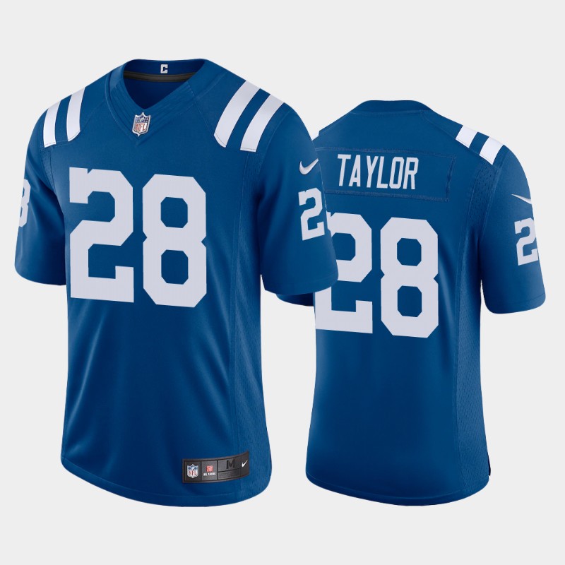 Men's Colts #28 Jonathan Taylor 2020 Royal Draft Vapor Limited Stitched NFL Jersey