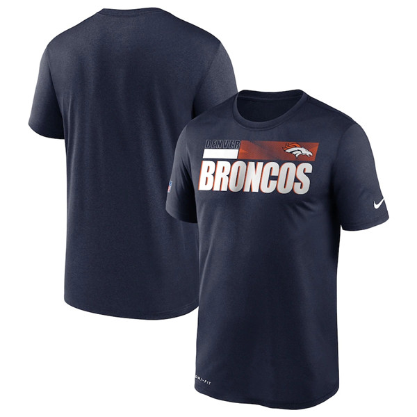 Men's Denver Broncos 2020 Navy Sideline Impact Legend Performance NFL T-Shirt