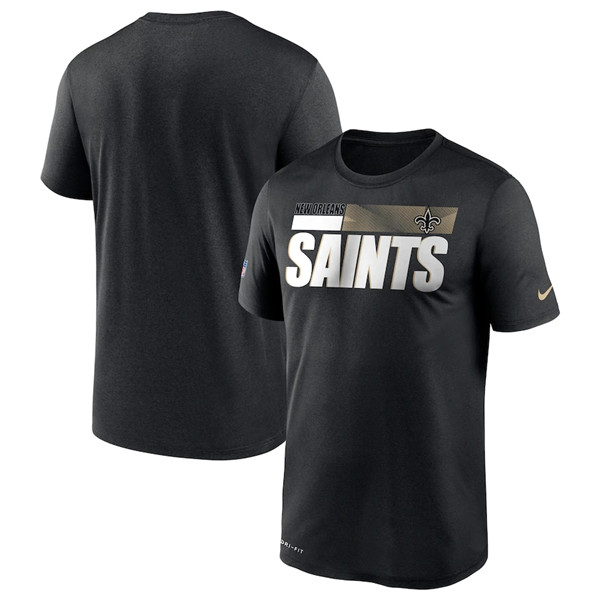 Men's New Orleans Saints 2020 Black Sideline Impact Legend Performance NFL T-Shirt