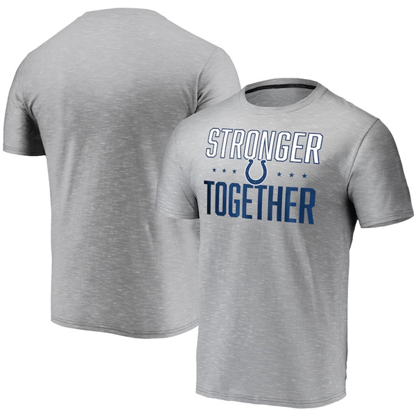Men's Indianapolis Colts Grey Charcoal Stronger Together T-Shirt