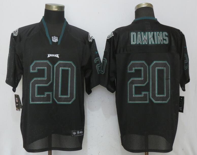 Men's Philadelphia Eagles #20 Brian Dawkins Black Lights Out Elite Stitched NFL Jersey