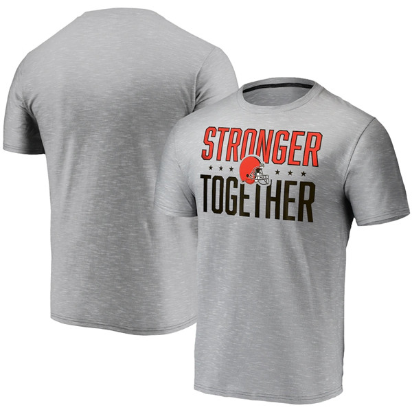 Men's Cleveland Browns Grey Charcoal Stronger Together T-Shirt