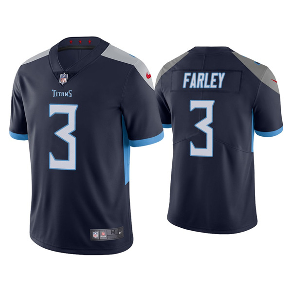 Men's Tennessee Titans #3 Caleb Farley Navy 2021 NFL Draft Vapor Untouchable Stitched NFL Jersey