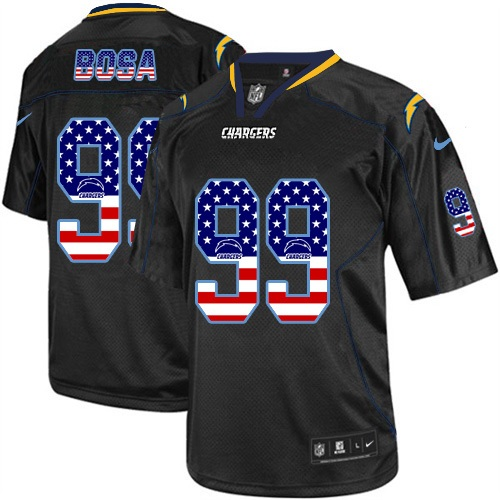 Men's Nike Chargers #28 Melvin Gordon Black USA Flag Fashion Elite Stitched Jersey