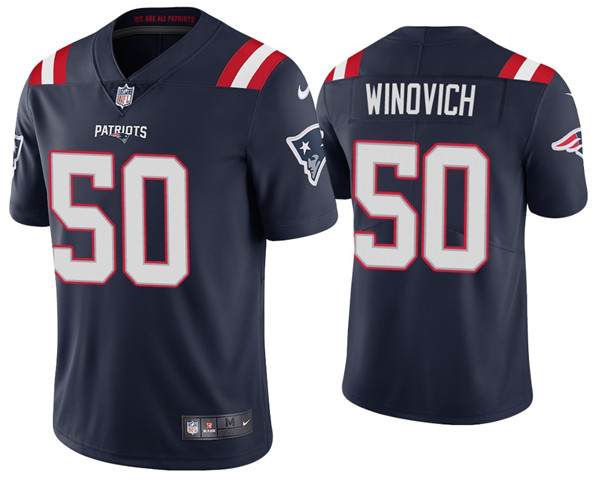 Men's New England Patriots #50 Chase Winovich 2020 Navy Vapor Untouchable Limited Stitched NFL Jersey