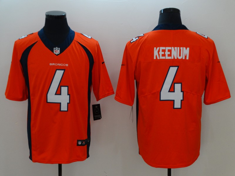 Men's NFL Denver Broncos #4 Case Keenum Orange Vapor Untouchable Limited Stitched Jersey